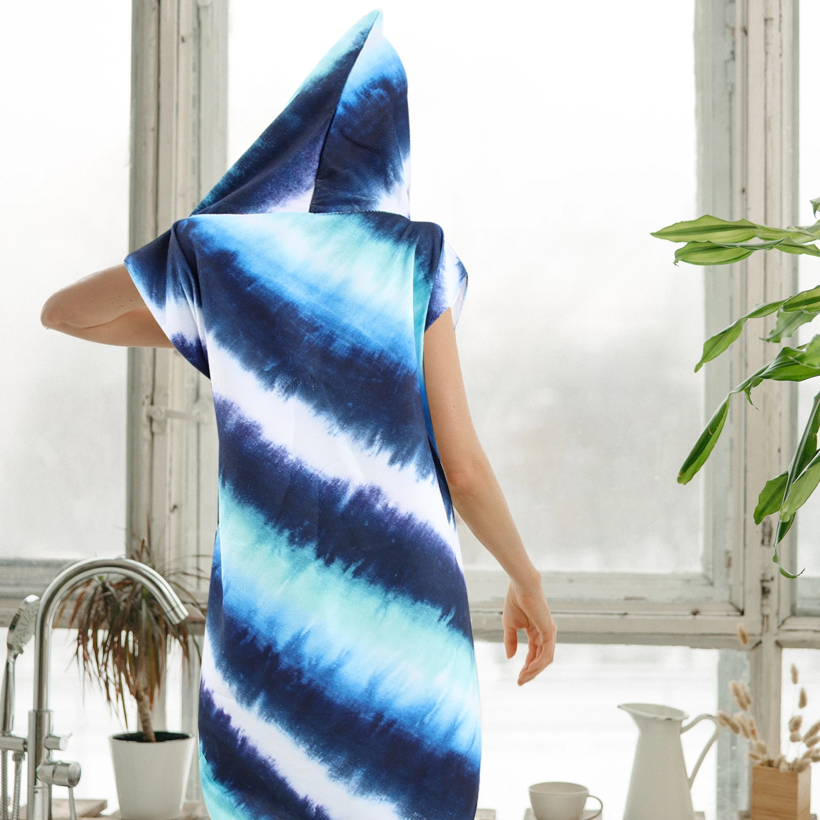 

Hooded Bathrobe Beach Towel Microfiber Quick drying Portable Sweat absorbent Towels Yoga Camping Gym