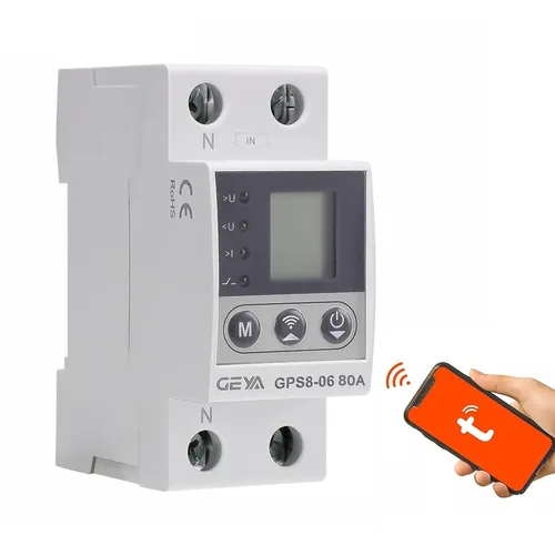 Imagen 2 del producto GEYA tuya Wifi kWh interruptor de medición Control dispositivo de protección de corriente/voltaje con alexa hogar inteligente 40A 63A 220V Protector LCD