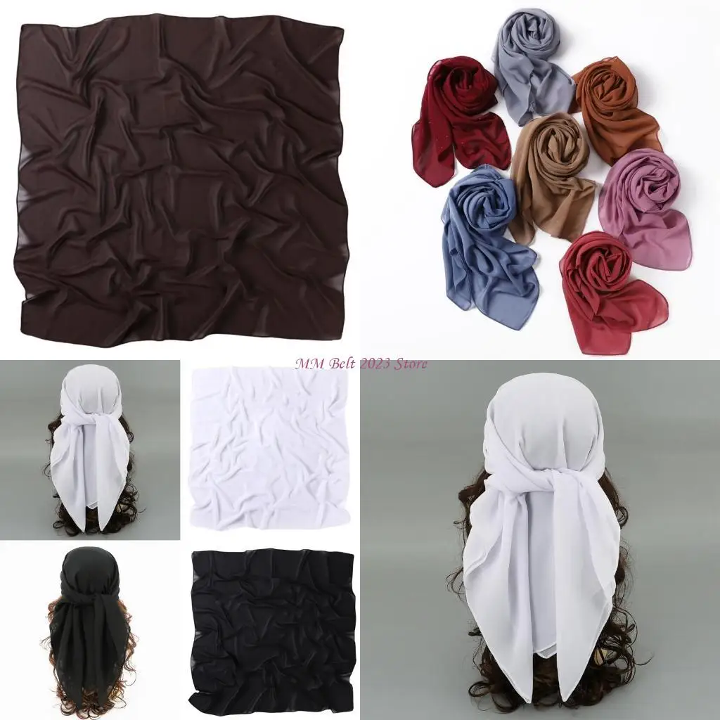 

49ME Легкий шифоновый головной платок Стильный студенческий модный шарф Стильный головной платок