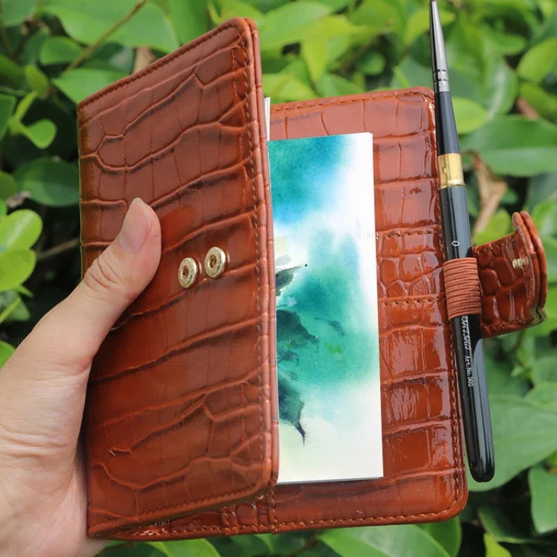 24 Color Watercolor Pigments A5 Loose-leaf Painting Book Art Students Outdoor Sketching Portable Painting Supplies Accessories
