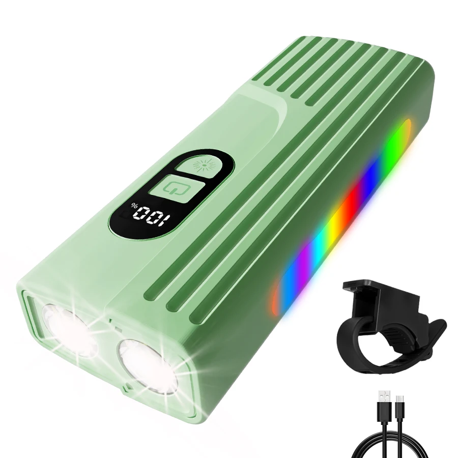 KDULIT 9-LED-Fahrradscheinwerfer, USB wiederaufladbar, Fahrradlampe, superhelle Lenkerlichter, wasserdichtes Fahrrad-Frontlicht für den Außenbereich