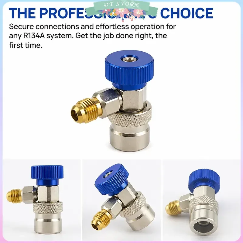 R134A Adjustable Quick Coupler Adapter Low Side Connector Car AC Freon Charging Gas Injector with Quick Release