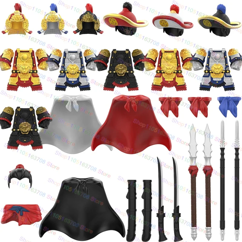 

Ancient Chinese Hero Yue Fei General Military Armor Soldier Action Figures Building Block Sword Helmet Brick Toy W1323