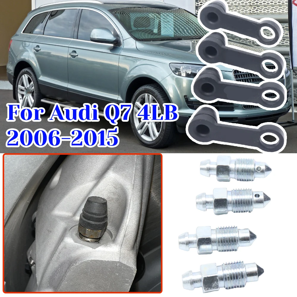 

Front Rear Left Right Caliper Bleed Nipples Screws Repair Kit for Audi Q7 4LB 2006-2015 Dust Caps Clip Valves for Alcon 8 Pot