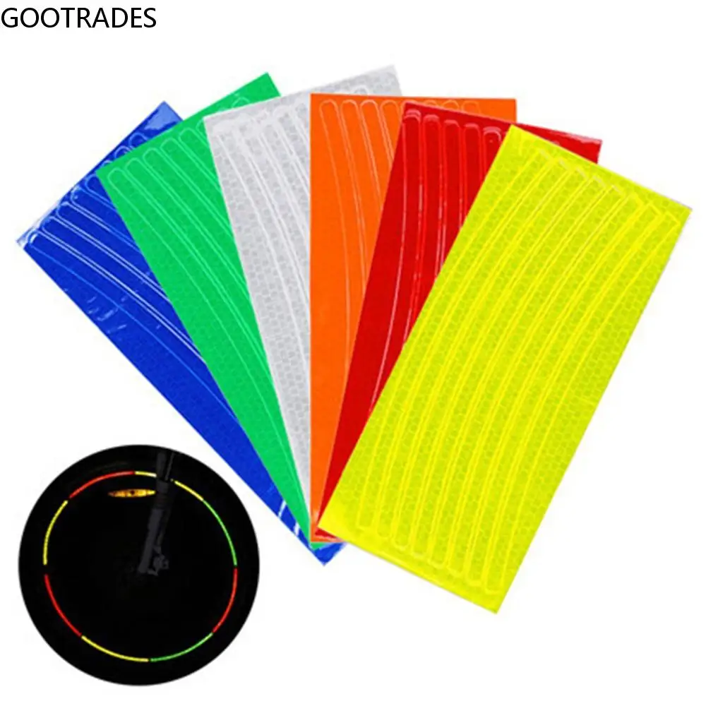 

Cycling Decor Cycling Bike Wheel Sticker MTB Bicycle Sticker Reflective Strip Fluorescent Reflector Tape