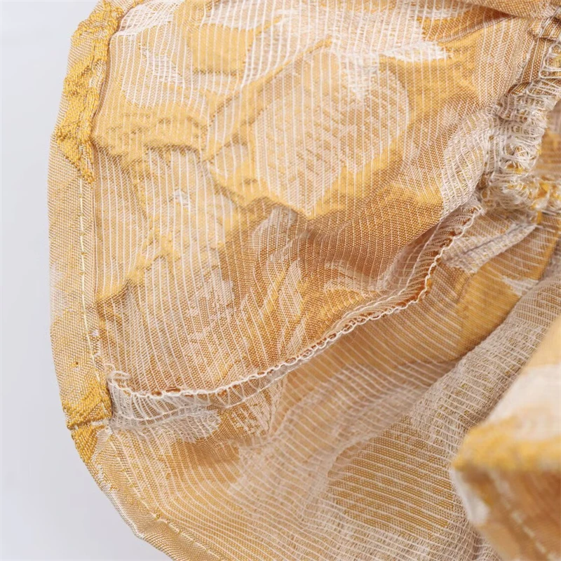 KEYANKETIAN été nouveau vacances vent Jacquard chemise à plusieurs niveaux décoration col carré pansement femmes Blouse courte mince haut court