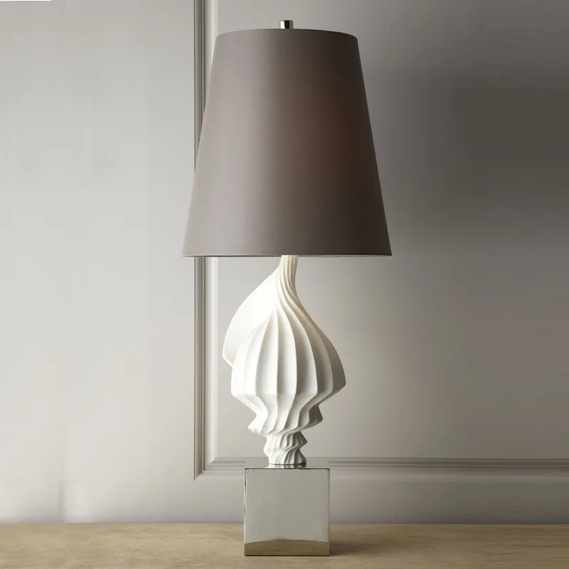 French Vintage Floor Lamps Conch Design Fabric Lampshade Stand Light Study Living Room Bedroom Bedside Decoration Home Fixtures