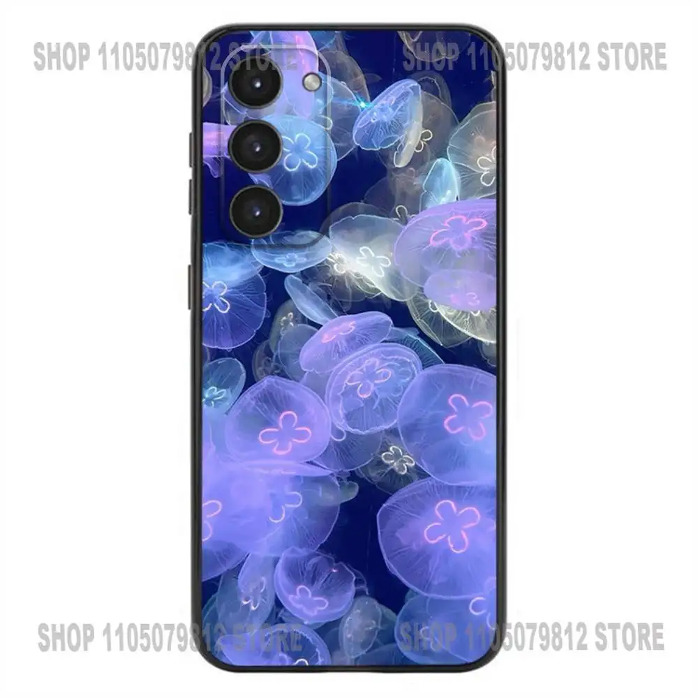 Grappige Kwallen Telefoon Case Voor Samsung Galaxy A20,21s,22,31,32,52,53,72,73,80,91 Zachte Siliconen Zwarte Cover