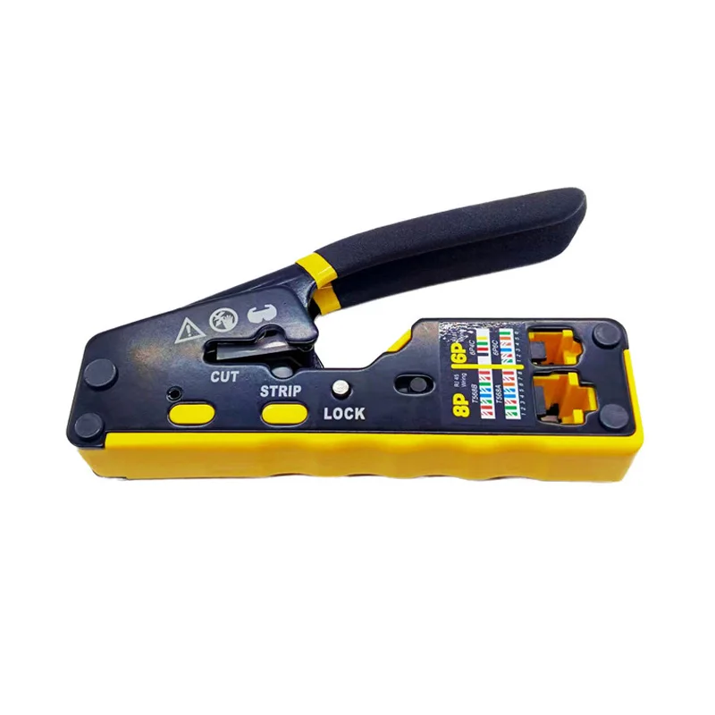 

Crystal head network cable Multifunctional network pliers Yellow wire stripper