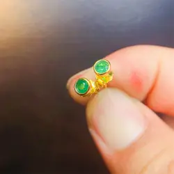 3*3mm Natural Emerald Earrings with Certificate Fine Charm Fashion Weddings Jewelry for Women