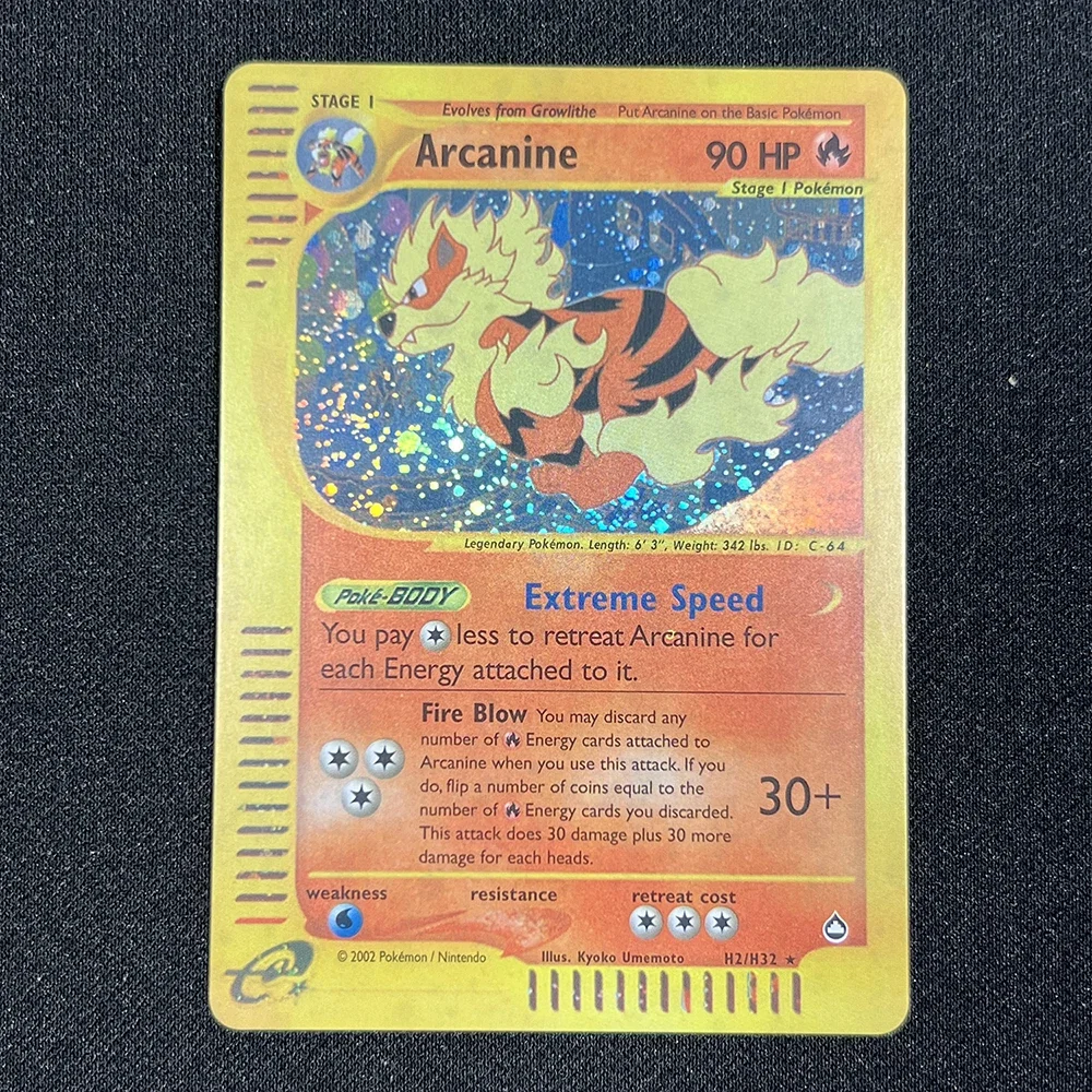 PTCG-Juego de tarjetas Flash de lámina, 1er juego, PKM, Lugia, aquápatas, Gengar, Mewtwo Expedition(EX), Charizard, juego clásico coleccionable, Gyarados