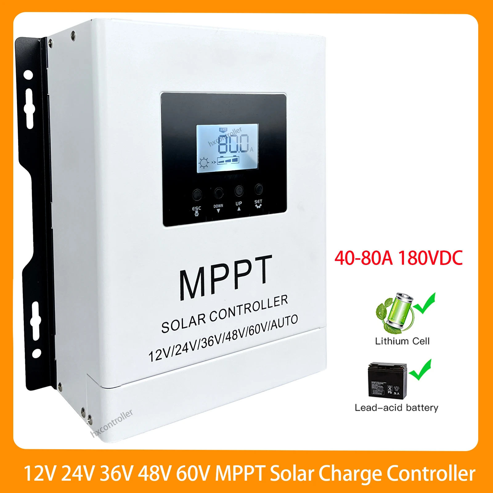 

40A/60A/80A 180VDC 12V 24V 36V 48V 60V MPPT Solar Charge Controller PV Charging Regulator For Lifepo4 Lithium GEL Battery