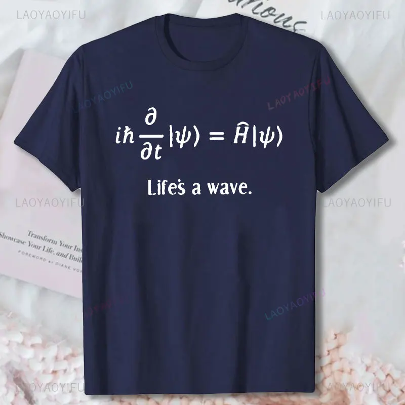 Funny Schrodinger Equation T-Shirt for Physicists Mathematicians T Shirt Boys Fashion Cotton Print Shirt Mens Graphic Tee Tops