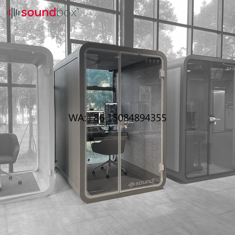 Soundbox Modern Soundproof Booth Indoor Office Noise Insulation Phone Booth Acoustic Privacy House Music Pod