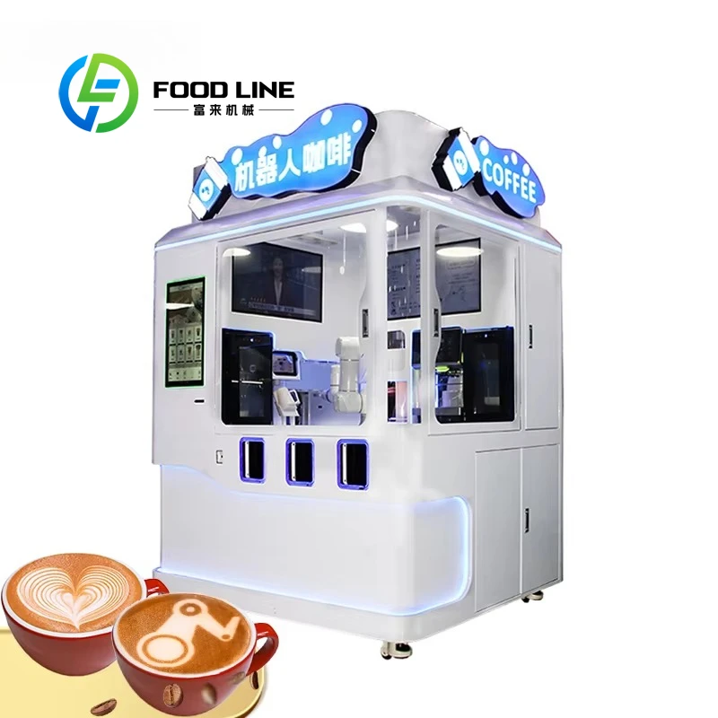Customized 2026 New Model Robot Coffee Booth Unmanned Vending Machine with Latte Art  Function