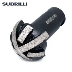 SUBRILLI D50mm M14 thread Diamond Segmented Ball Head Mill Bits Grinding wheel for Stone Granite Quartz Concrete Tool 1piece