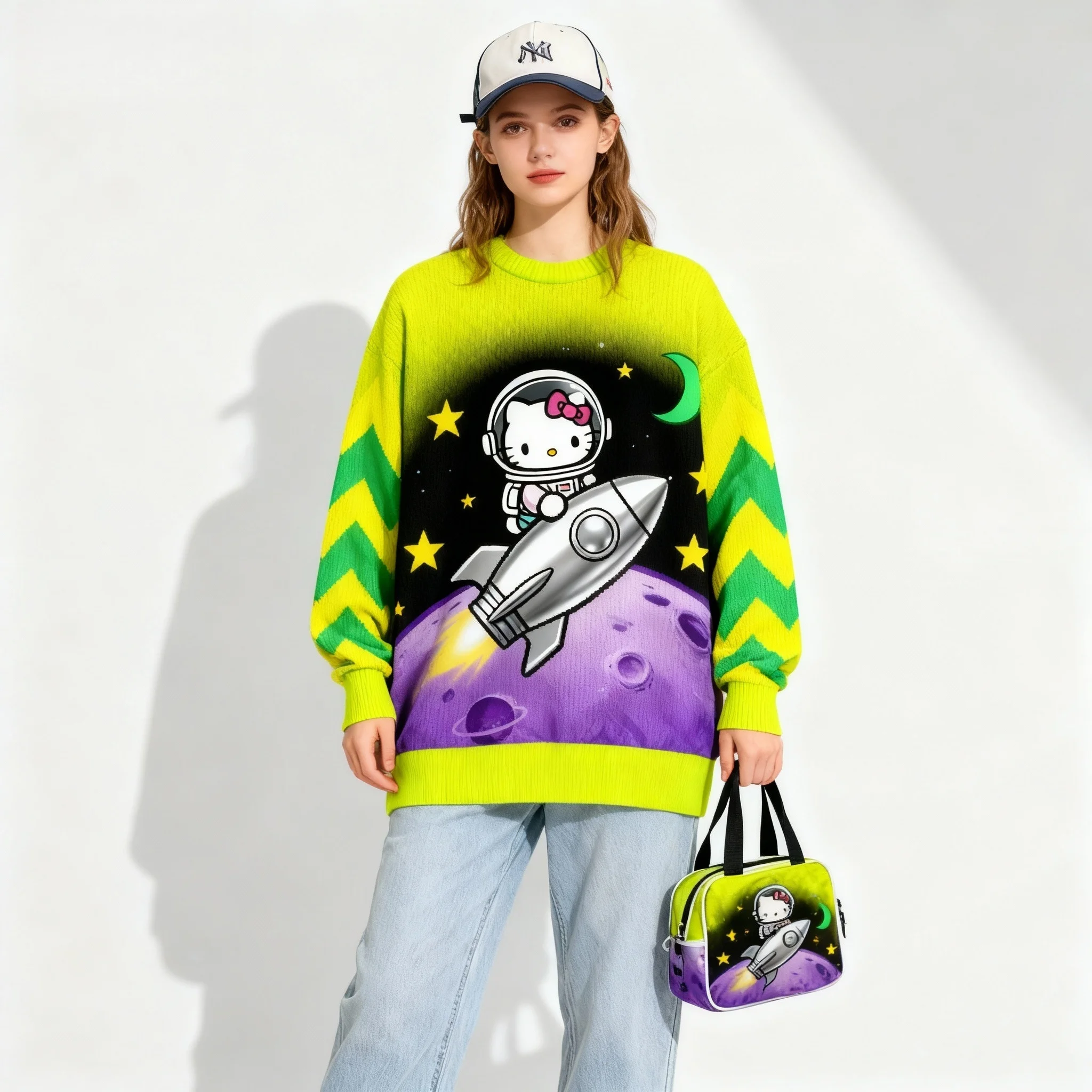 Новая серия Sanrio Family Hello Kitty Big Ear Dog, милая и крутая рождественская вечеринка, супер большая женская осенне-зимняя толстовка для взрослых