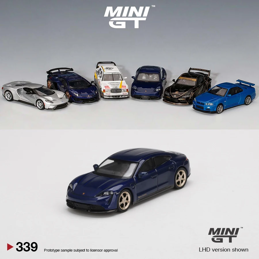 

Мини GT 1:64 модель автомобиля Taycan Turbo S Gentian сплав литье под давлением-металлический синий #339 LHD