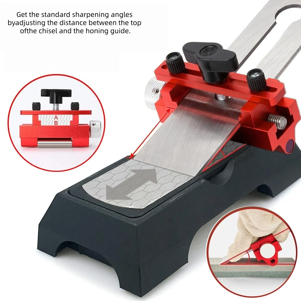 400/1000 Chisel Sharpening Kit Sharpening Plate and Corner Guide Stone with Sharpening Guide Tool for Wood Chisels and Planes