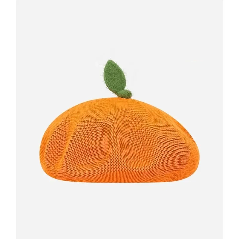 Japanse Roze Perzik Meisje Schilder Hoed Ademend Oranje Baret Fruit Caps Casual Frisse Leuke Muts Baret Cap Vrouwelijke Dame