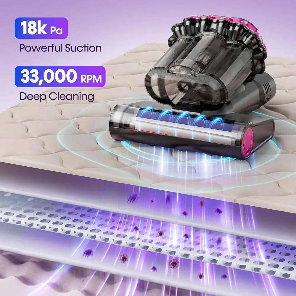 مكنسة كهربائية سمارت بيند 550 وات، 18 كيلو باسكال، UV-C، HEPA، 149 ° F Heat، محمول للأرائك والأرائك