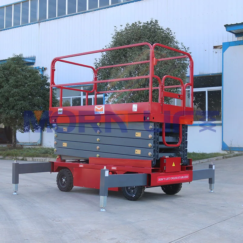 MORN Battery Powered Mobile Electric Scissor Lift Self-propelled Hydraulic Scissor Lift Platform Table With Good Price