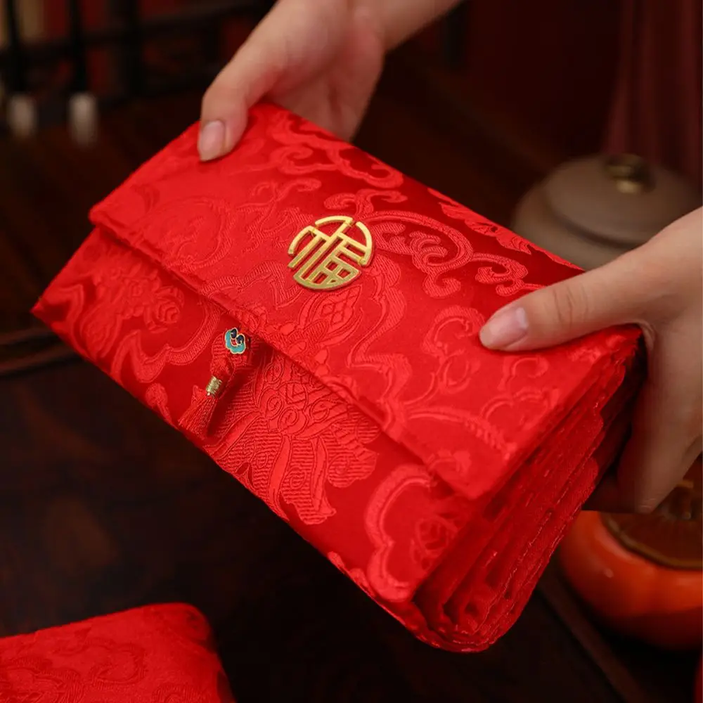 

Chinese Style Folding Red Envelope Hongbao Blessing New Year Money Bag Traditional Bonus Red Pocket Spring Festival Supplies