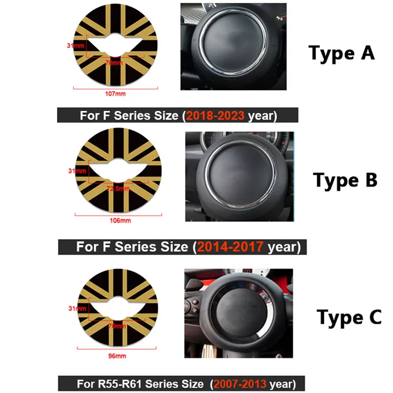 Steering Wheel Stickers For Mini Cooper F54 F55 F56 F60 R50 R52 R53 R55-R61 Car Sticker Clubman 3D Dedicated Car Sticker