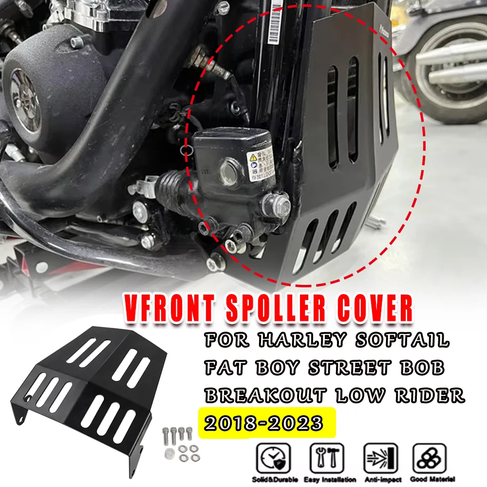 

Для Harley Softail Fat Boy Street Bob Low Rider Breakthrough 2018-2023 мотоциклетный передний нижний спойлер, алюминиевая решетка, подбородок Fairi