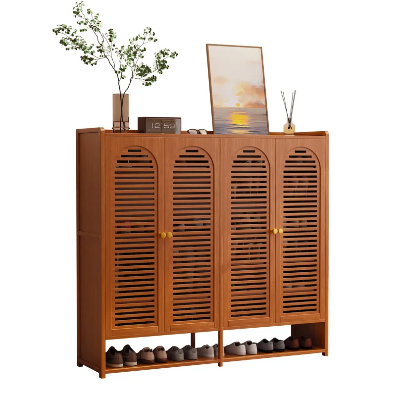 Scarpiera di lusso in rattan di design Scarpiera di lusso in legno di alta qualità Appartamenti per ingresso Scarpiere Per Mobili Scarpe