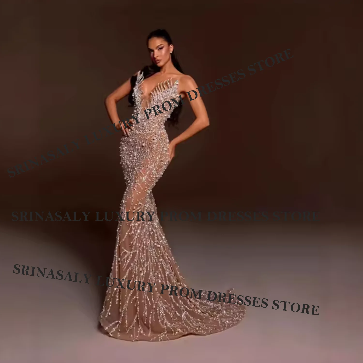 

Длинные платья русалки для выпускного вечера с бриллиантами по индивидуальному заказу для чернокожих девушек, расшитые бисером и блестками, без рукавов, вечернее блестящее вечернее платье с перьями, халат