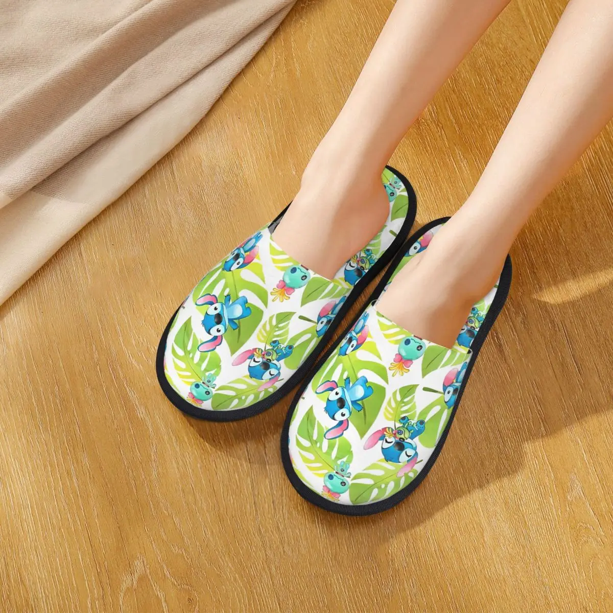 الشتاء فروي النعال غرزة الاستوائية سلس ميرش المنزلية نِعال من الفراء الشرائح غرفة نوم الكرتون لينة المضادة للانزلاق الشرائح