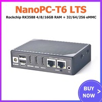NanoPC T6 LTS Development board Rockchip RK3588 Demo Board Cortex A76 6TOPs 16GB 256GB dual 2.5G port