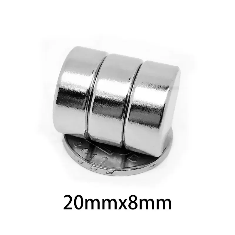 2/5/10/20PCS 20x8 Round Search Magnet 20mm X 8mm Rare Earth Neodymium Magnet Disc 20x8mm Permanent Magnet Strong 20X8 mm