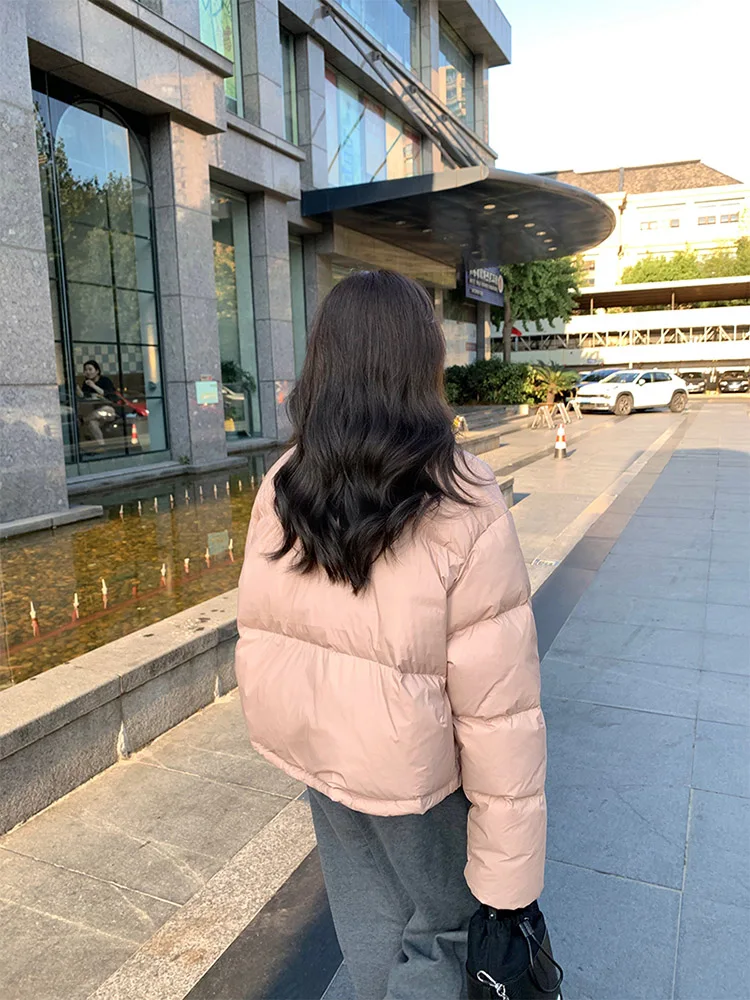 2025年冬 レディース シエンド オルト パファージャケット スタンドカラー ダウン ソフト 暖かい アウターウェア ピンク 通勤 スタイル 韓国版