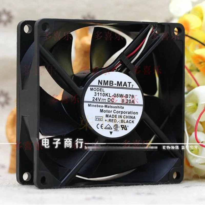 WW    1pcs for NMB 3110KL-05W-B79 8025 8cm 24V 0.20A inverter fan 3pin