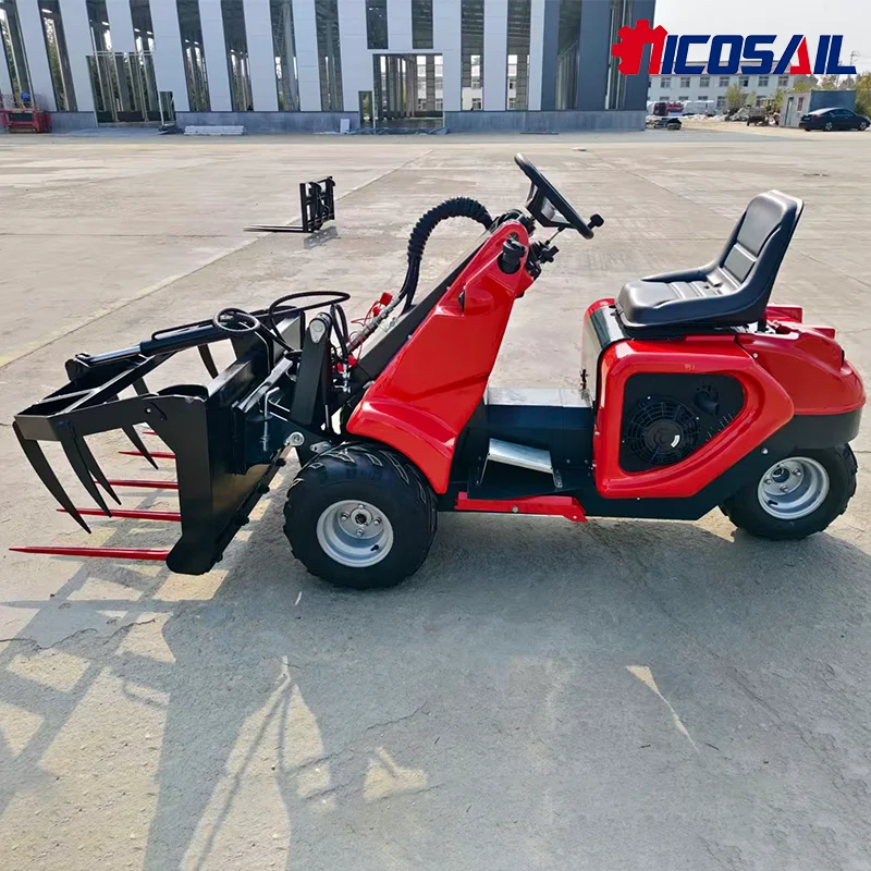 رافعات انزلاقية رخيصة الثمن ذات محرك ثلاثي العجلات، جرافة انزلاقية عجلة انزلاقية