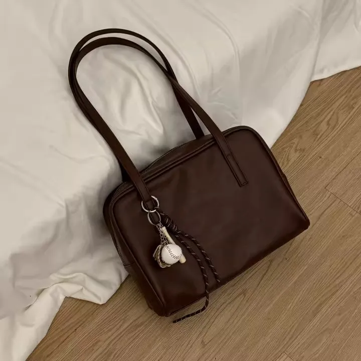 

Large Capaci Tote Bag Women's Faion Retro Underarm Bag Versatile Autumn 2025 New Sle Commute Soft Surface Double Strap