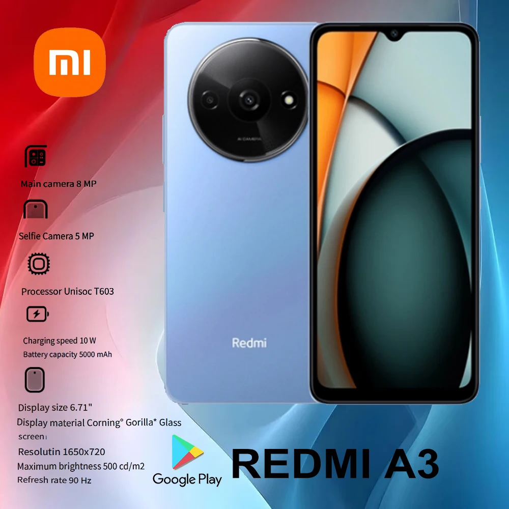 

REDMI A3 6.71-inch water drop screen smart phone, 8-megapixel main camera, 5-megapixel front camera, 4GB +128GBn memory