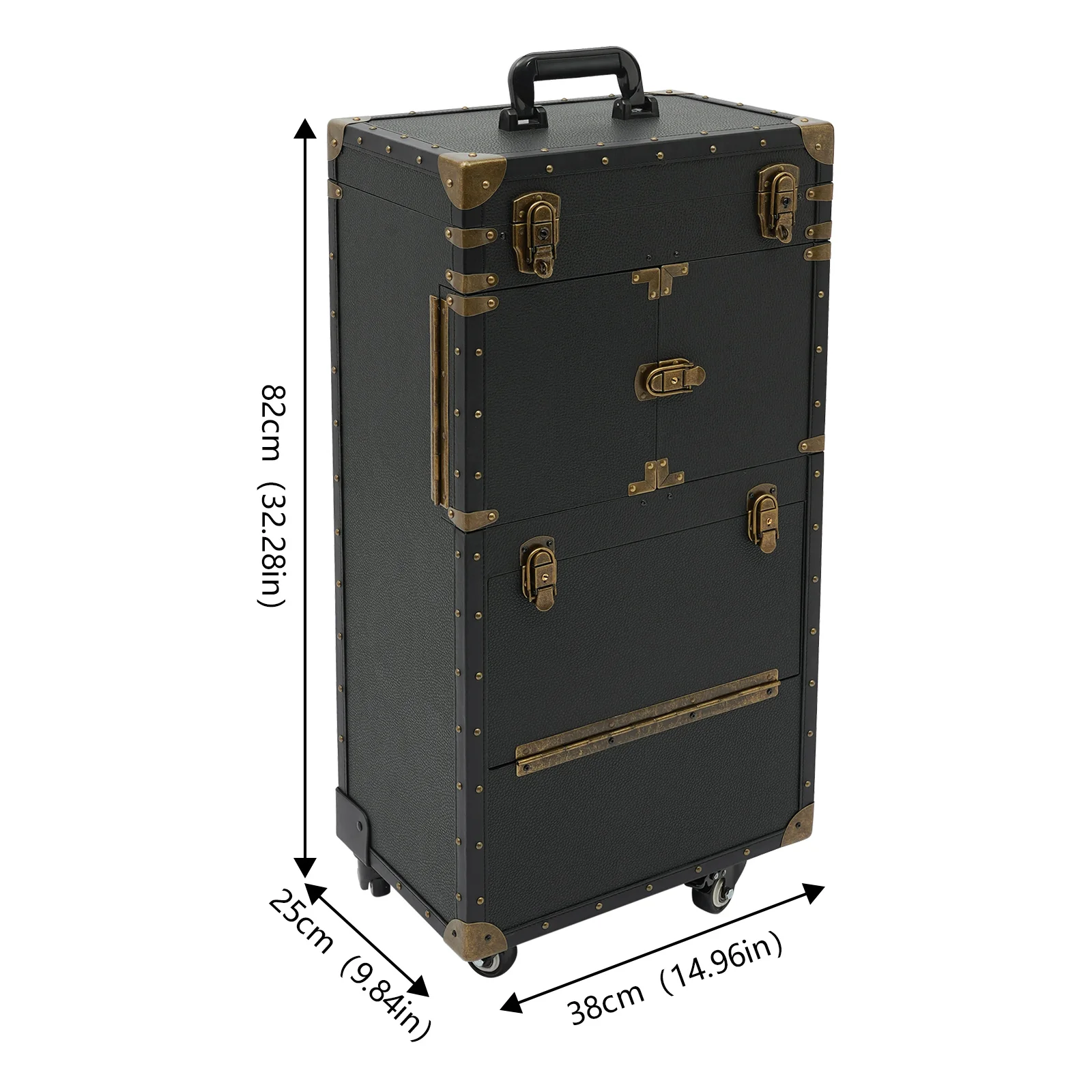 Black Punk Hairdressing Case with Mobile Password Locks - Durable and Modern Stylist Tool Organizer