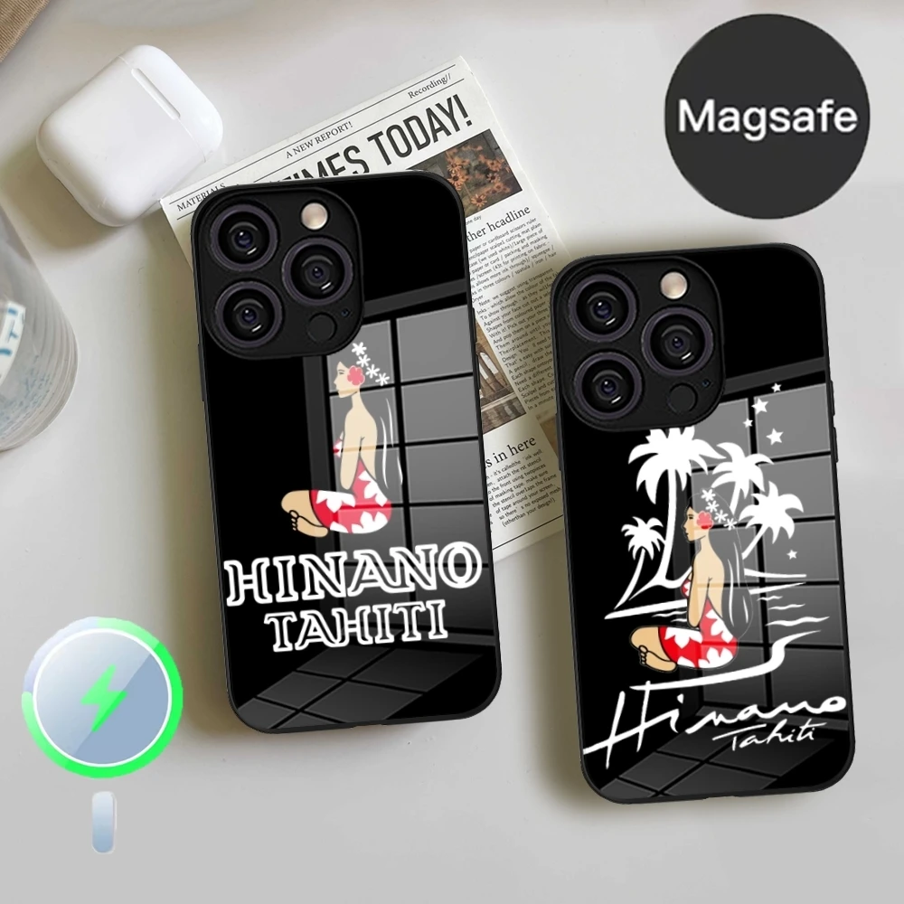 

Hinano Tahiti Girl Beach Phone Case Tempered Glass For IPhone16 11 14 15 12 Pro 14 Plus 13 Pro MAX iphone Magnetic charging Cove