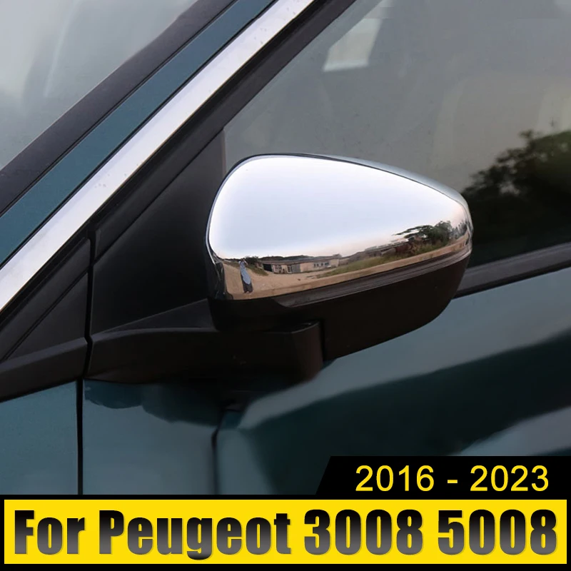 

ABS Car Rearview Mirror Side Trim Cover Case Shell Accessories For Peugeot 3008 5008 GT 2016 2017 2018 2019 2020 2021 2022 2023