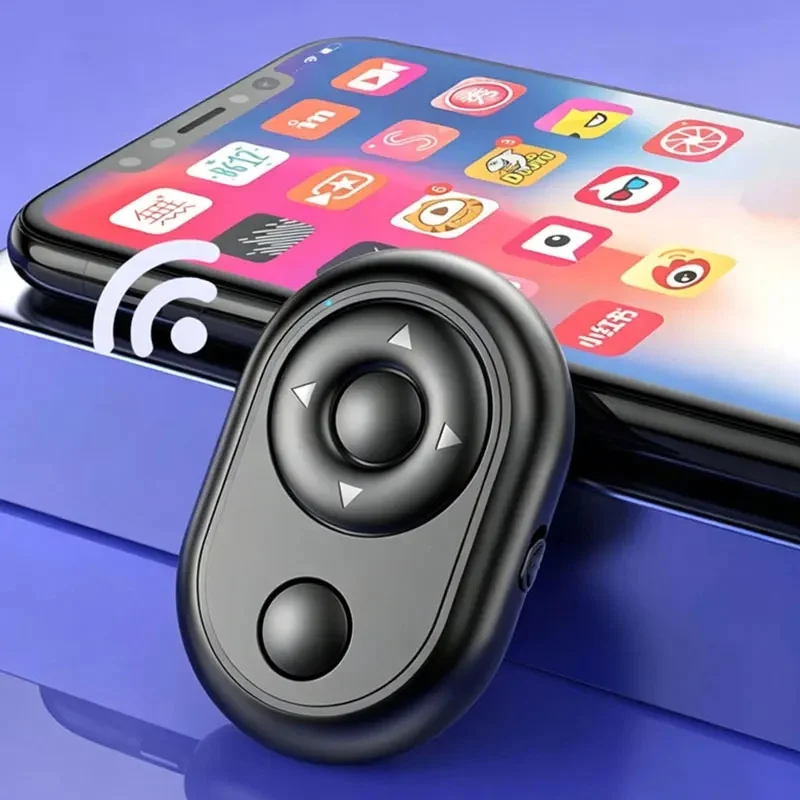 Bluetooth Camera Remote & Page Turner – Universal Wireless Selfie Clicker for Android iPhone, Short Video Flip Page, Live Stream