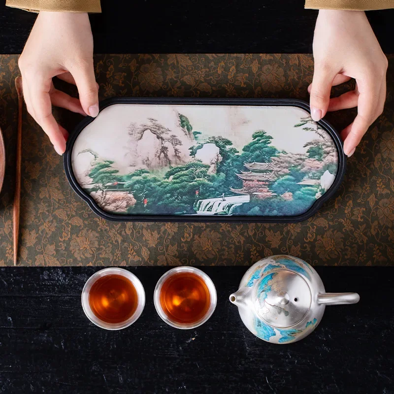 luxury designer tea ceremony colorful Tea set household Chinese style ceramic one pot two cups high-end tea tools full set gift