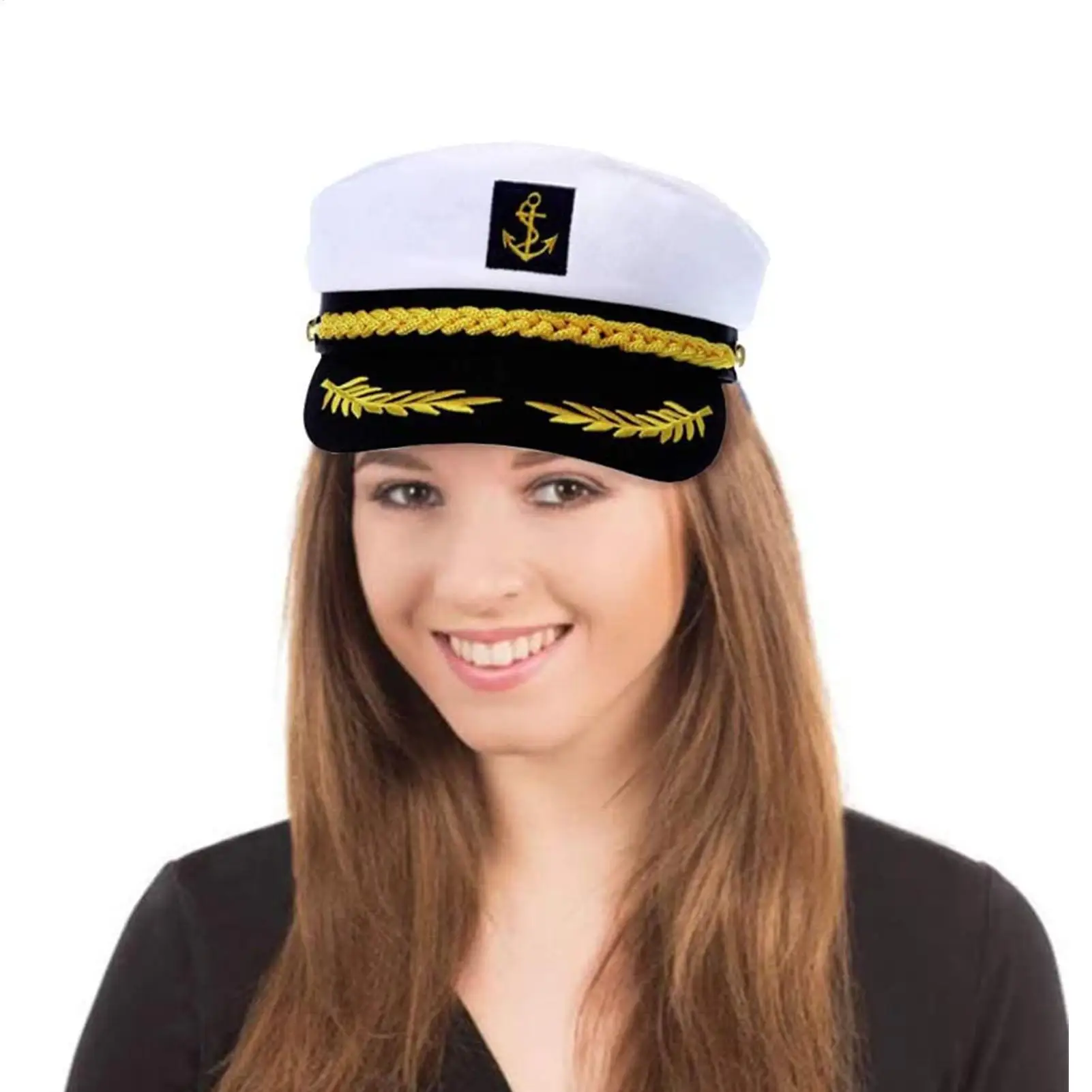Chapeau de capitaine de yacht pour adulte, réglable, pour hommes et femmes, idéal pour les fêtes, les bals costumés et les événements, accessoires élégants et de qualité supérieure