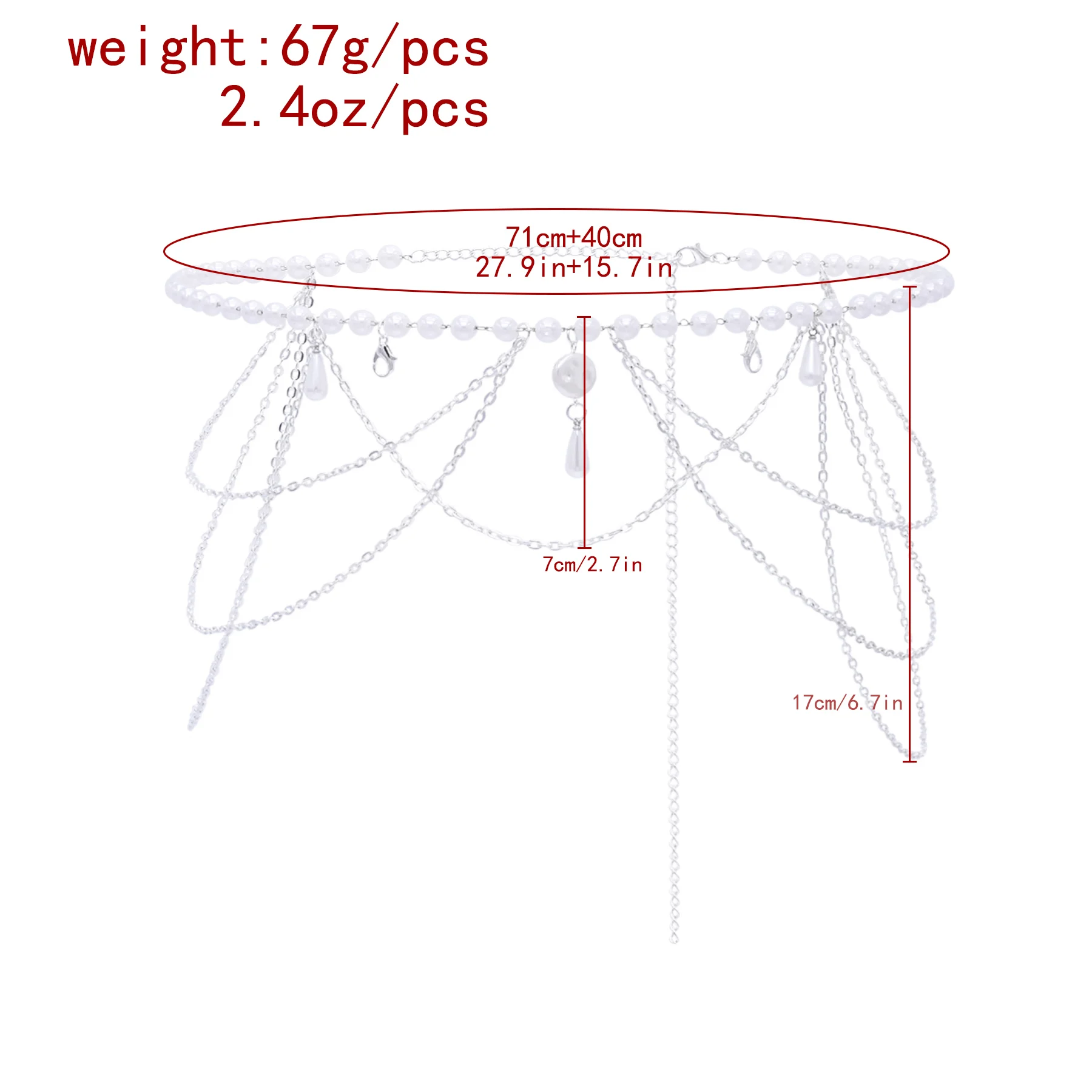 مثير الخصر حزام على شكل سلسلة متعدد الطبقات تقليد اللؤلؤ البطن الجسم سلسلة الموضة العصرية مجوهرات للنساء مهرجان اكسسوارات الحفلات #6