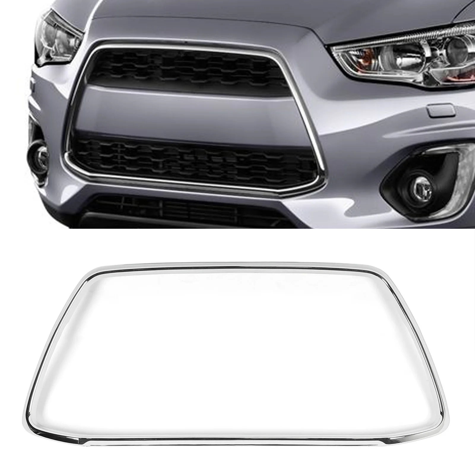 Bumper Grille Trim Sturdy  Protective Front Bumper Grille Chrome Trim Decorative 6402A275 for Outlander Sport ASX RVR