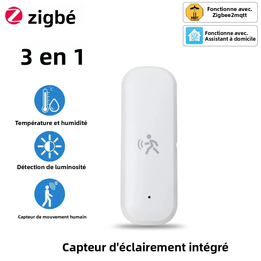 ZigBee – capteur de mouvement humain 10G, Radar Mmwave, capteur de température et d'humidité, sécurité anti-cambriolage, fonctionne avec Z2MQTT