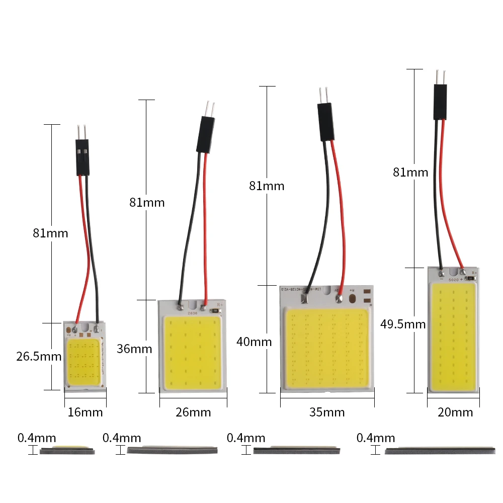 1pc T10 COB W5W LED Signal Bulbs Festoon 31mm 36mm 39mm 41/42MM  Car Interior Reading Lights Dome License Plate Lamp White 12V