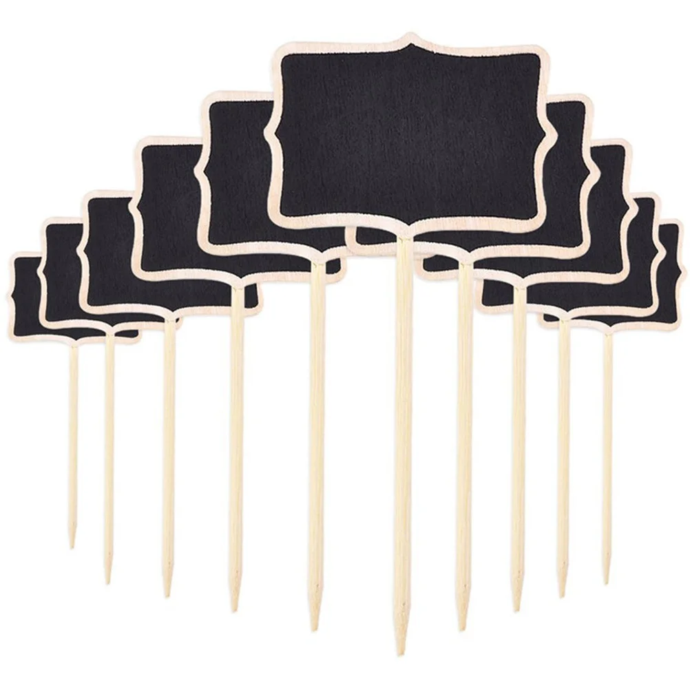 10 Pcs Mini Chalk Board Pantry Labels Decorate Tag Wooden Mini Blackboard Child Chalkboard Kids